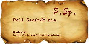 Poli Szofrónia névjegykártya